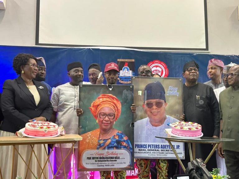 NASU CONFERS DISTINGUISHED LEADERSHIP AWARD ON LASU VICE-CHANCELLOR, PROFESSOR IBIYEMI OLATUNJI-BELLO